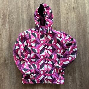 Roxy Girls Ski Snowboard Jacket Multi Color Geometric Print Size L 12 Winter